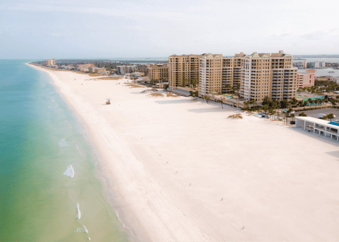 Beach wedding at Clearwater Beach on Florida's Gulf Coast