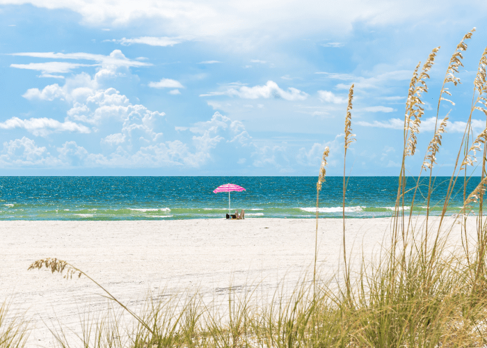 Beach wedding at Fort Myers Beach on Florida's Gulf Coast
