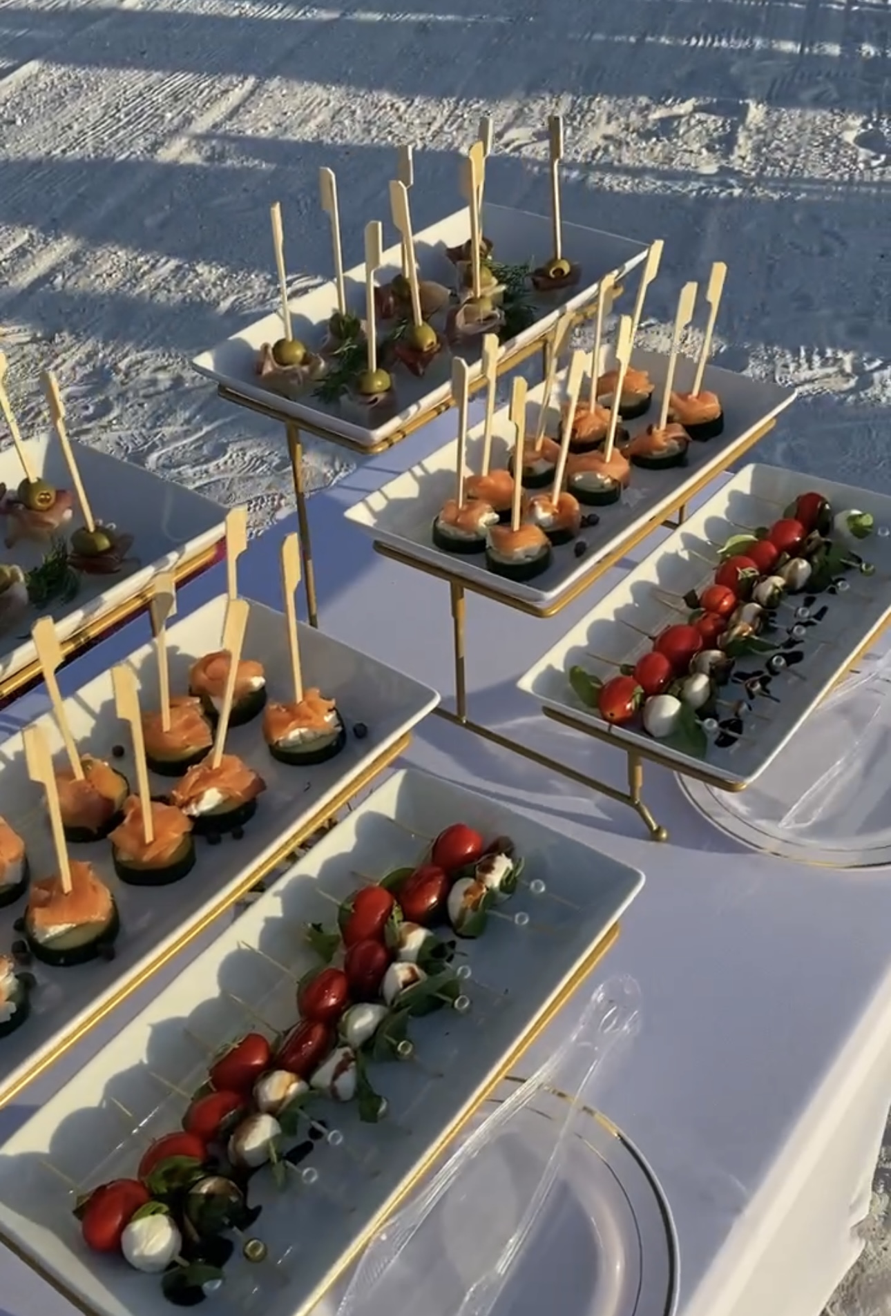 Dream Beach Weddings beach mini-reception detail
